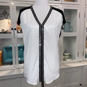 Rock & Republic Black/White Rhinestone Embellished